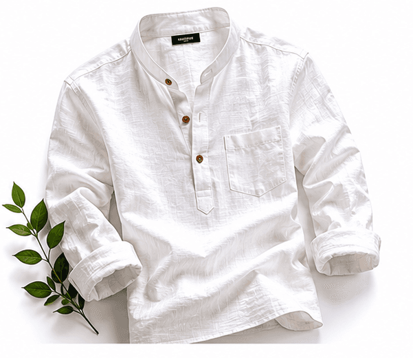 Linen Kurta (M, White)